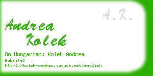 andrea kolek business card